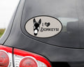 Oval Equestrian Donkey Sticker (Waterproof) "I love Donkeys"