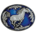 USA-Made Galloping Horse Enamel Belt Buckle