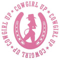 Made in the USA - Pink Cowgirl Up in Horseshoe Sticker