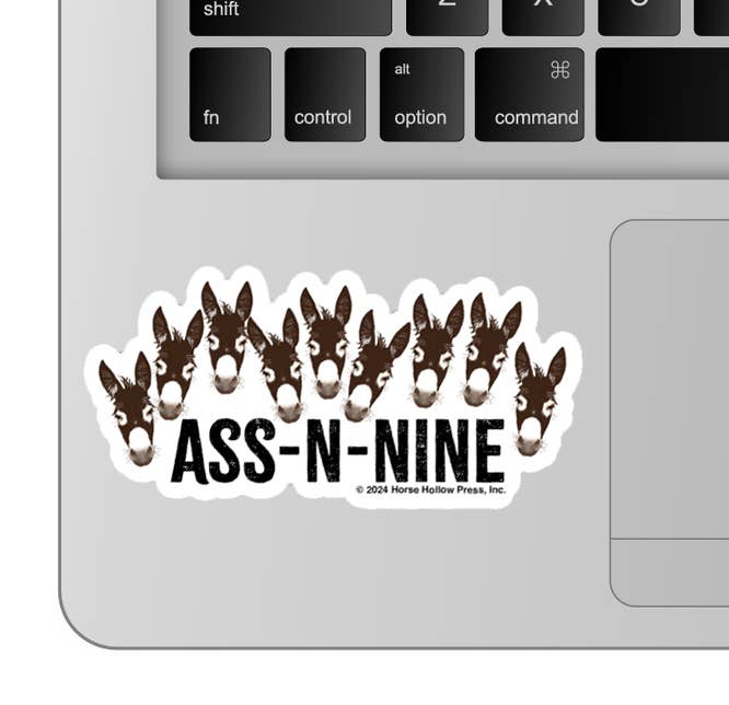 Donkey Sticker Waterproof 3" "Ass-N-Nine"