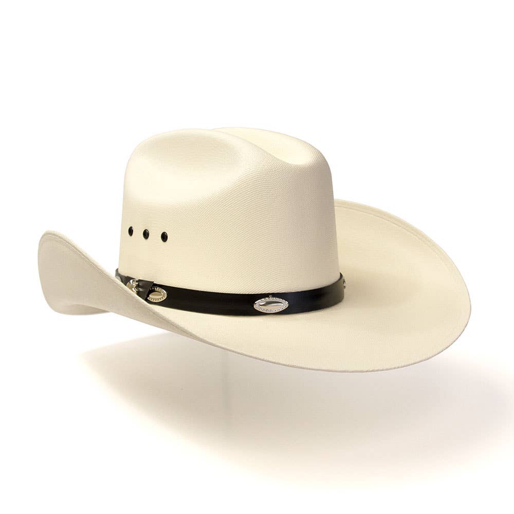 Western Cattleman Straw Hat with Silver Concho Band