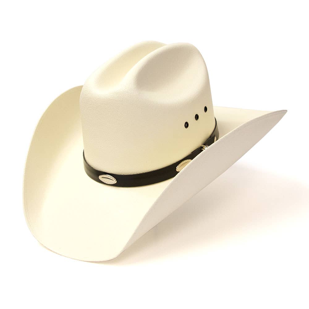 Western Cattleman Straw Hat with Silver Concho Band