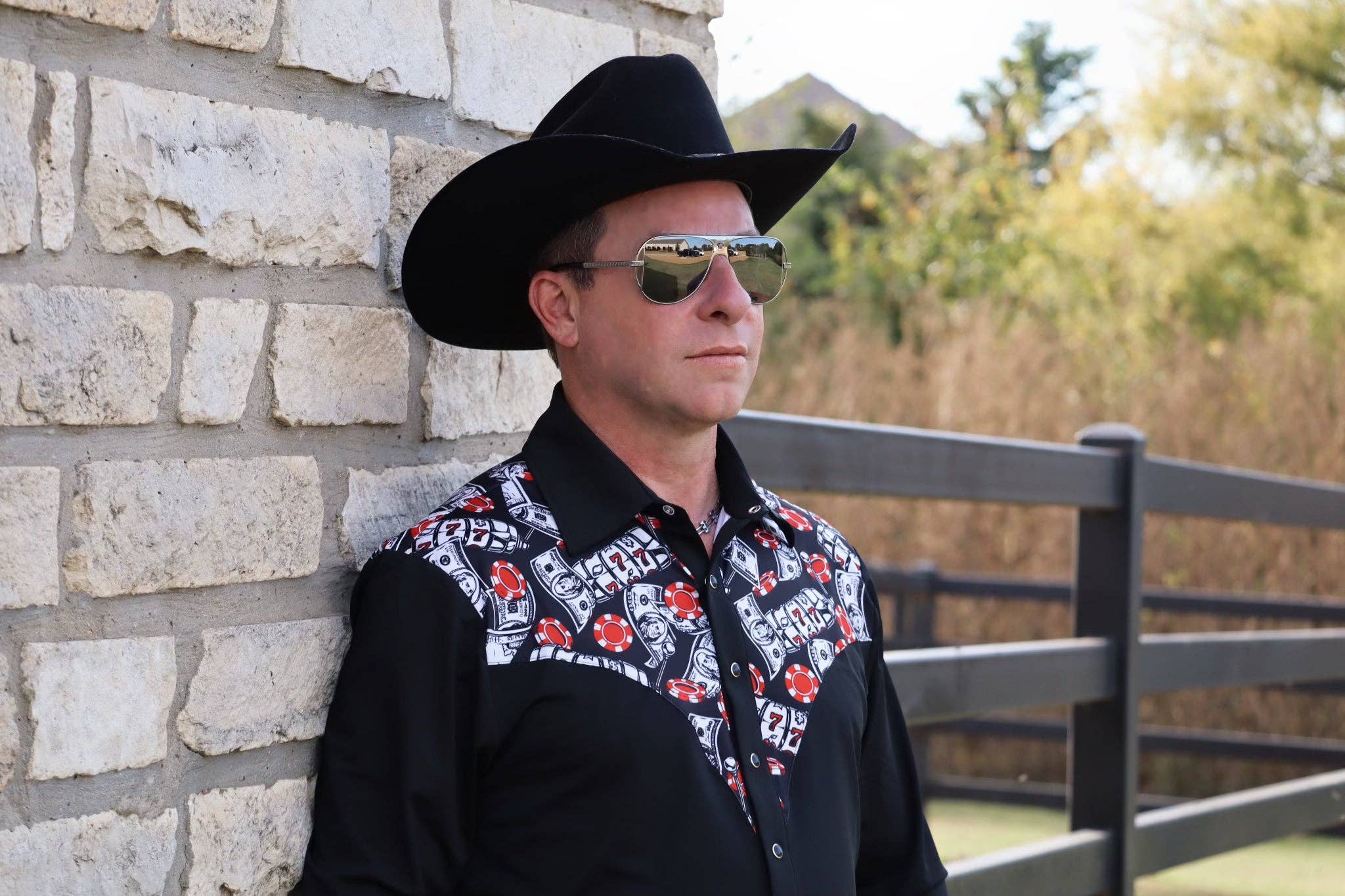 Mens Risky Business Pearl Snap Rodeo Shirt