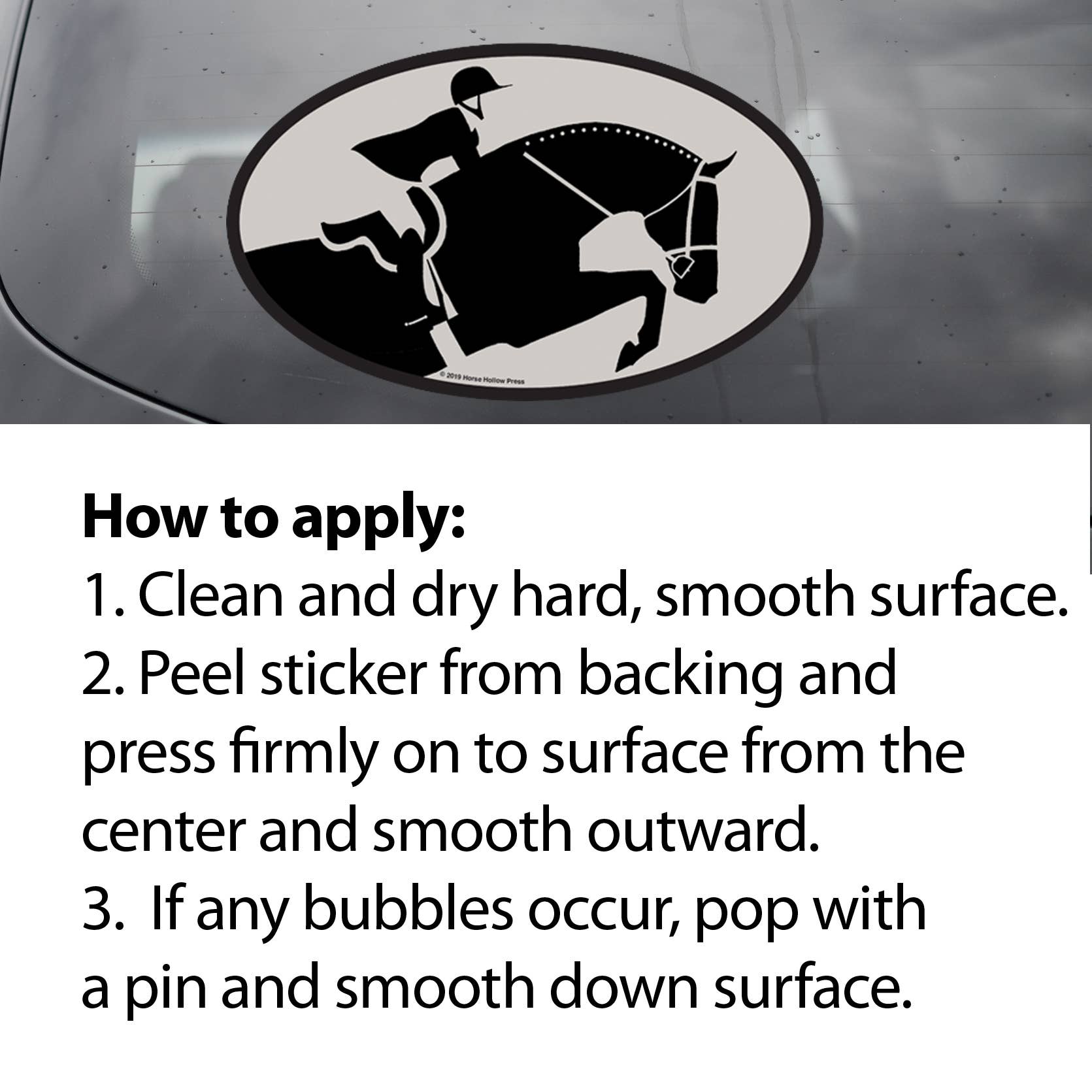 Oval Equestrian Horse Sticker (Waterproof) "Rider"