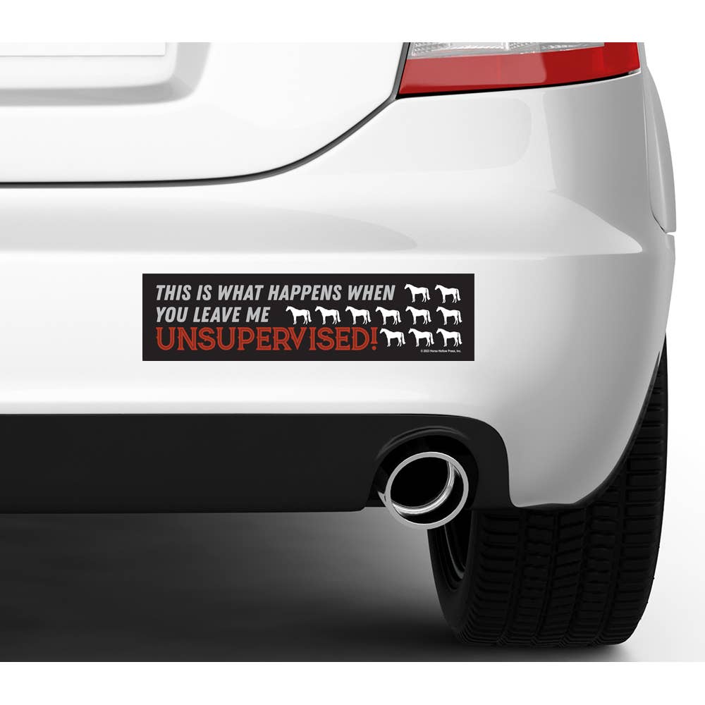 Horse Bumper Sticker "Leave Me Unsupervised..."