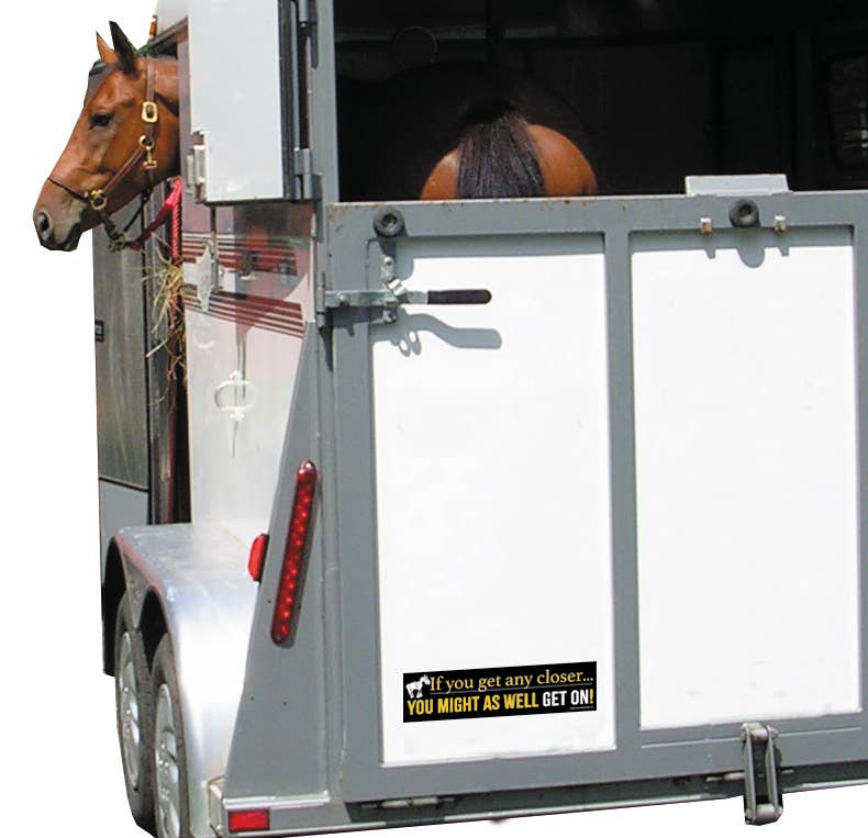 Horse Bumper Sticker "Any Closer...Get On!"
