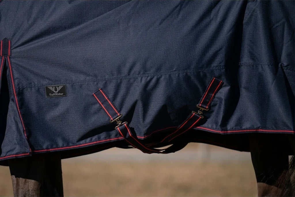 TuffRider 600D Ripstop Standard Neck LightWeight Turnout Blanket 100g (Black)