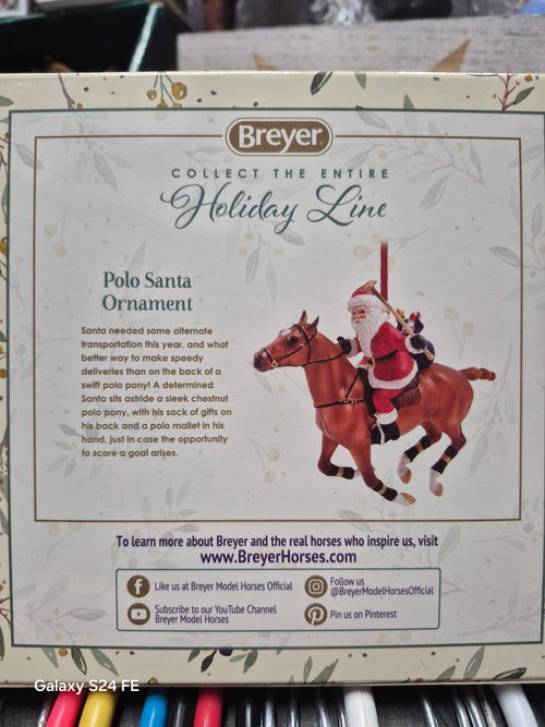 Breyer-Polo Santa Ornament