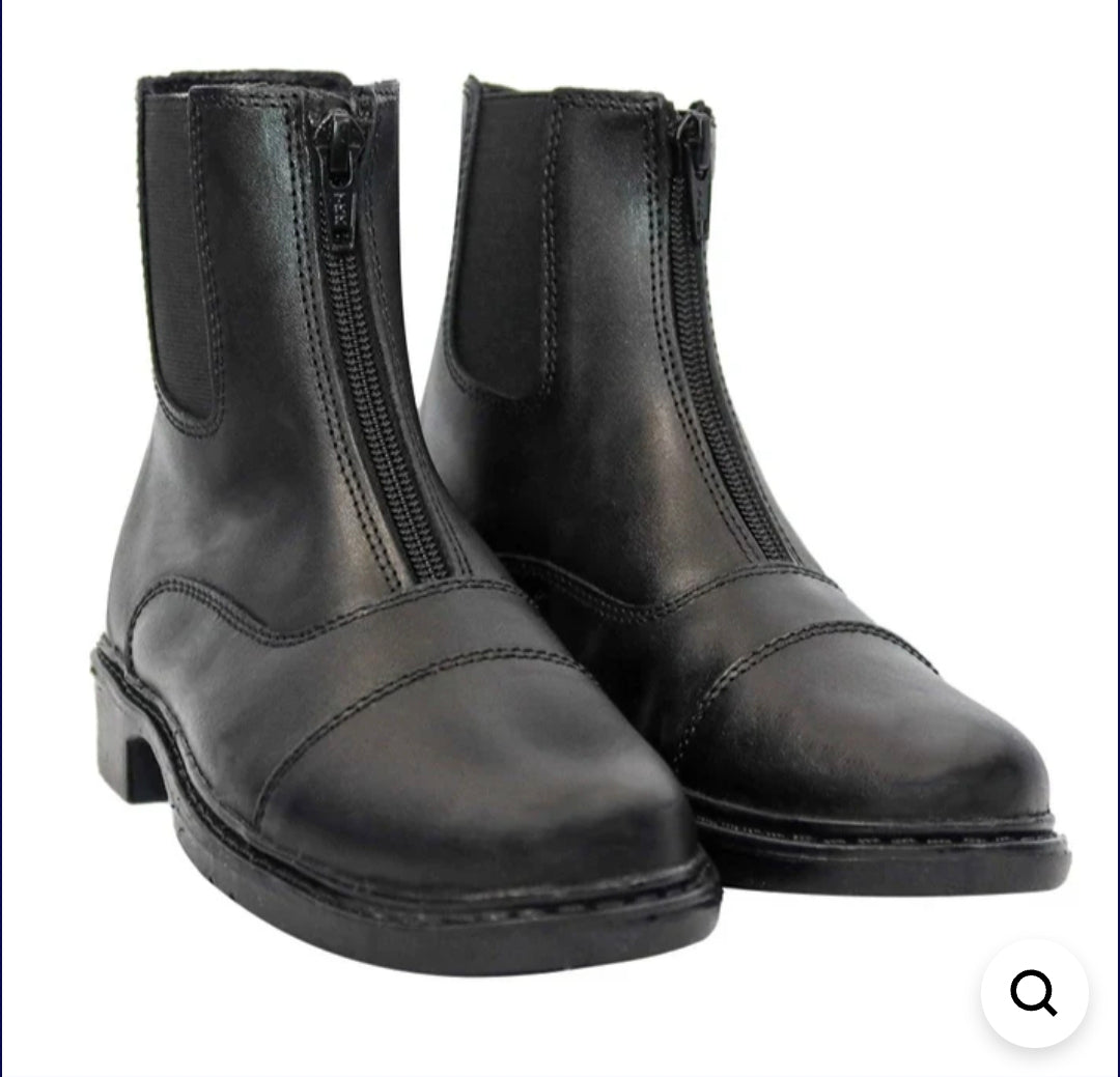 TuffRider Perfect Front Zip Paddock Boots (30120-BLK)(Children's)