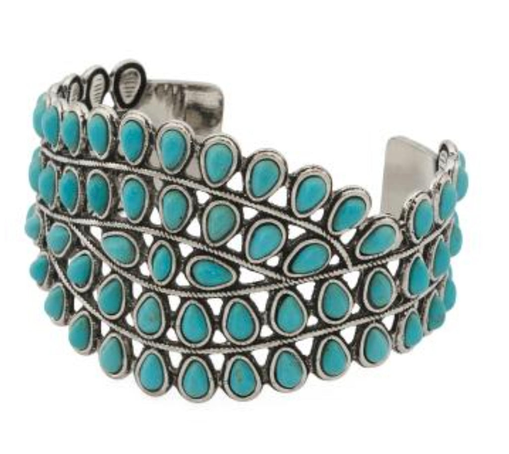 Turquoise Howlite Iron Cuff Brangle