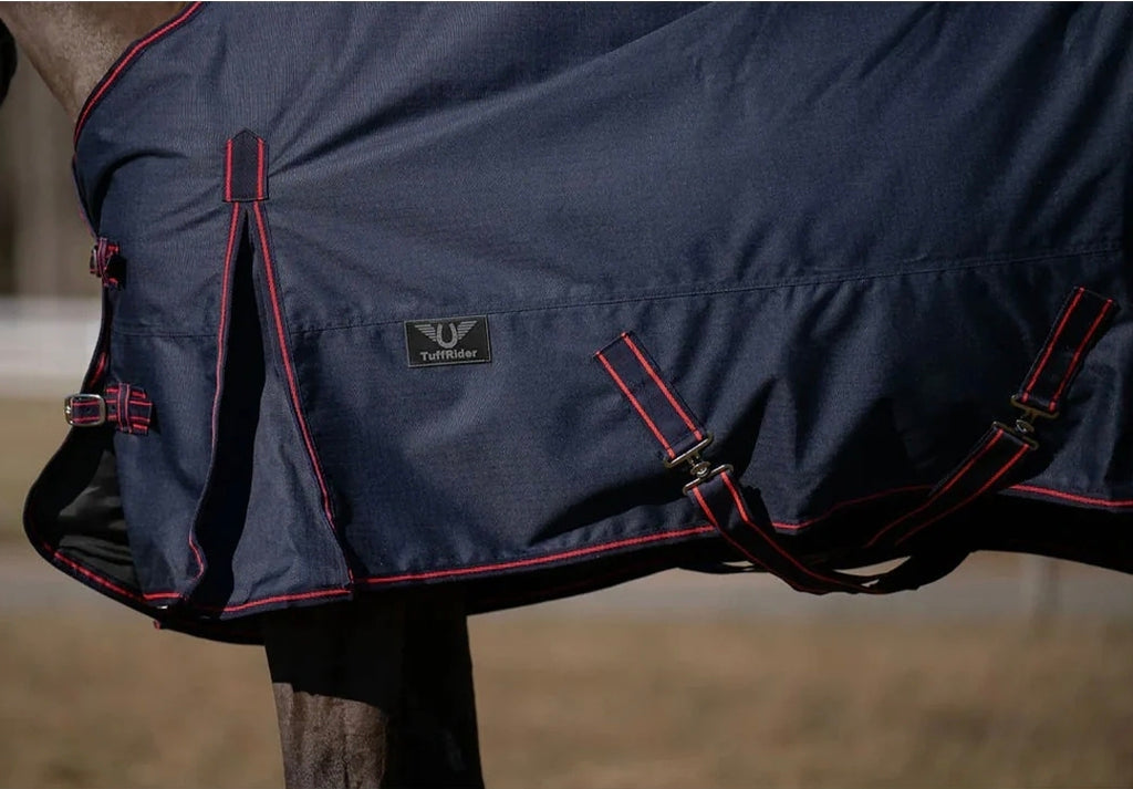 TuffRider 600D Ripstop Standard Neck LightWeight Turnout Blanket 100g (Navy)