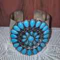 Wide Turquoise Howlite Cuff Bangle