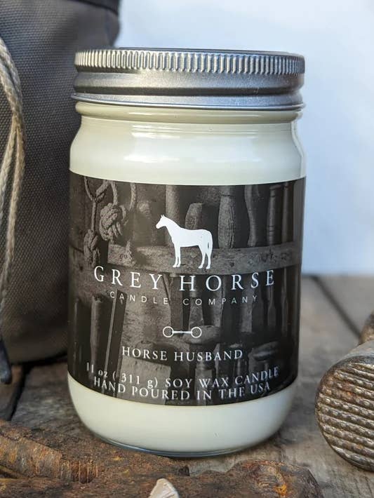 Grey Horse Candle Company Soy Glass Candle Jar 12 oz
