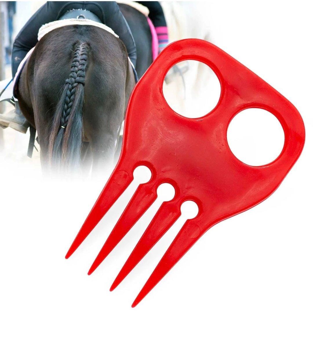 Jeffers Horse Braiding Comb – Durable Plastic Mane Braiding and Banding Tool