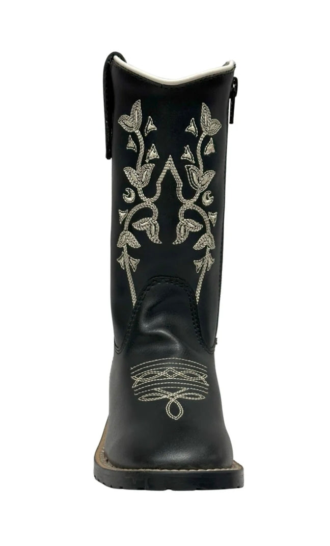 TuffRider Black Floral Western Boot (Children's)