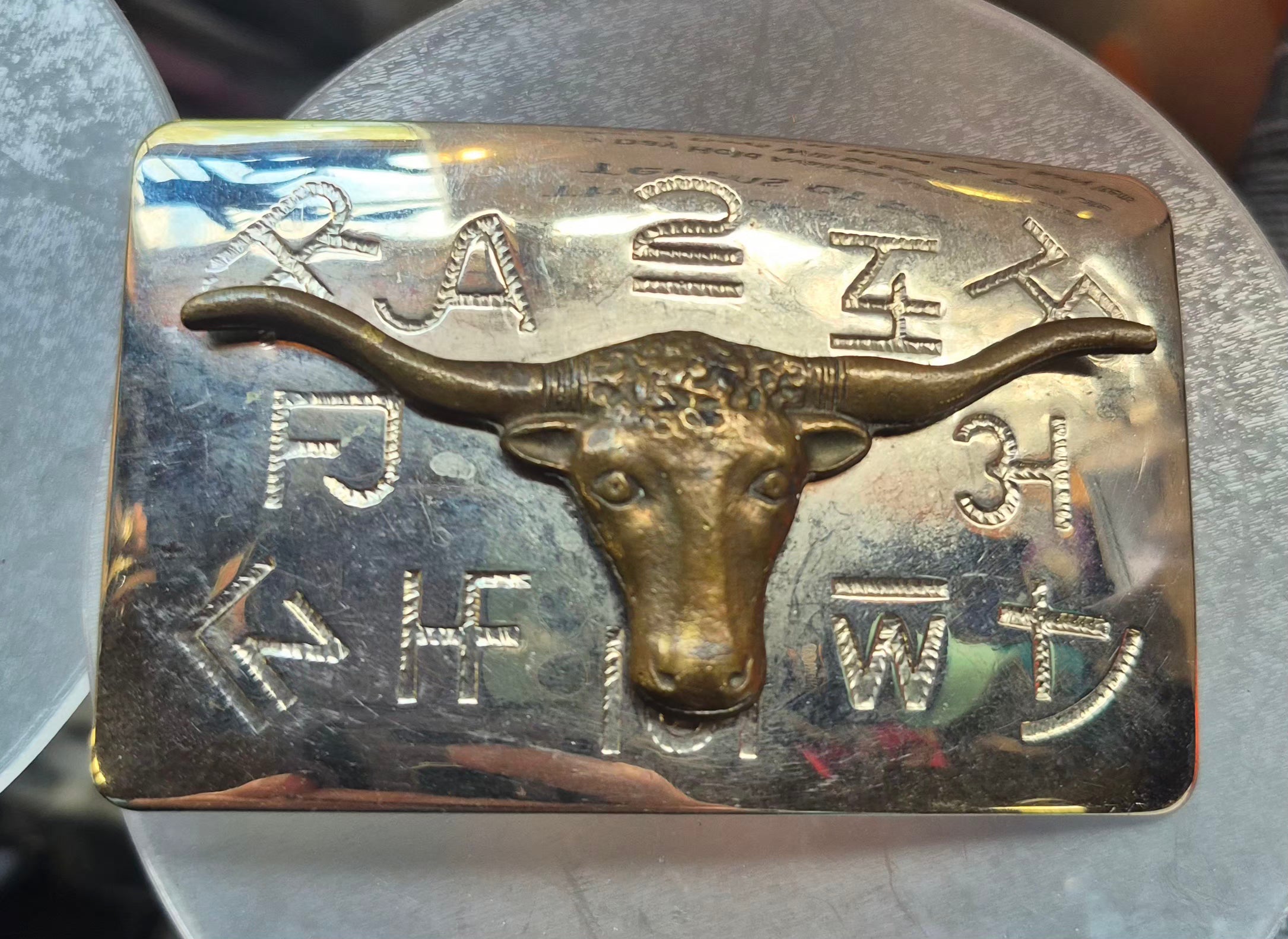 Vintage Chambers Western Buckle Longhorn Steer and Branding Irons USA