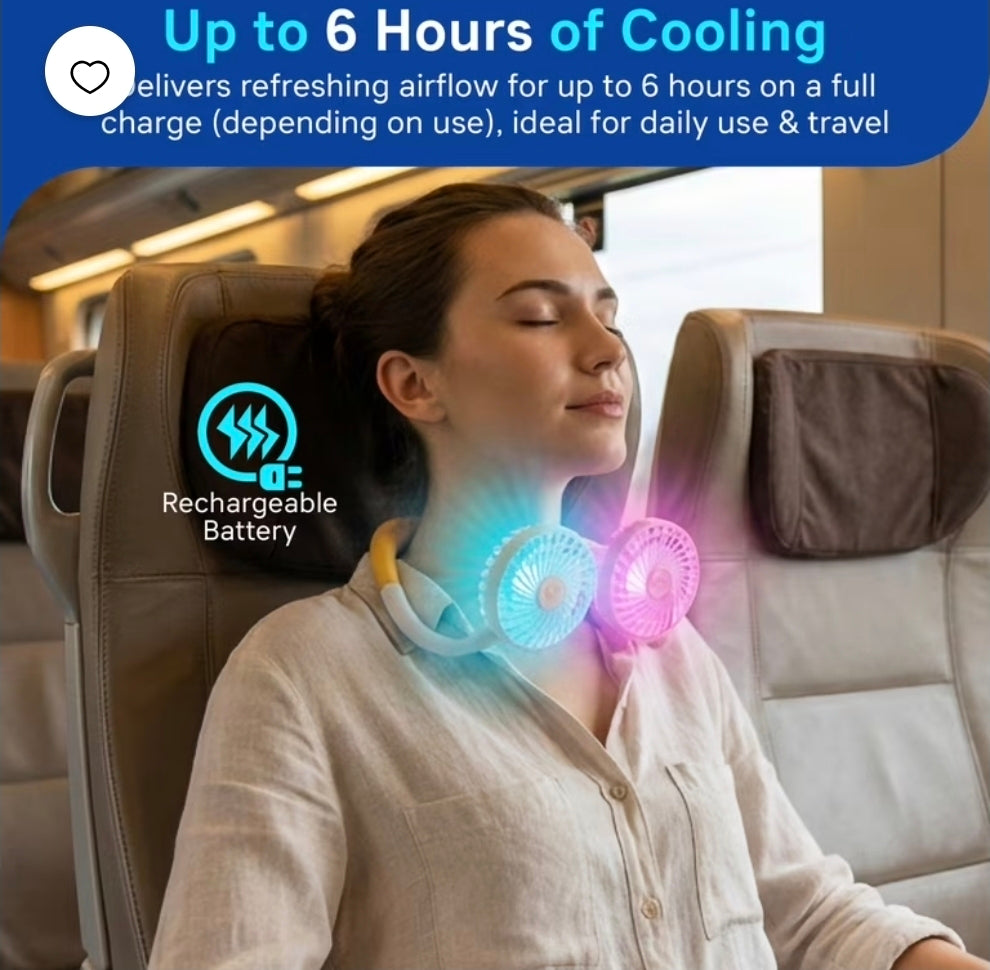 BreezeBuddy Portable Wearable Neck Fan, Hands-Free USB-C Rechargeable