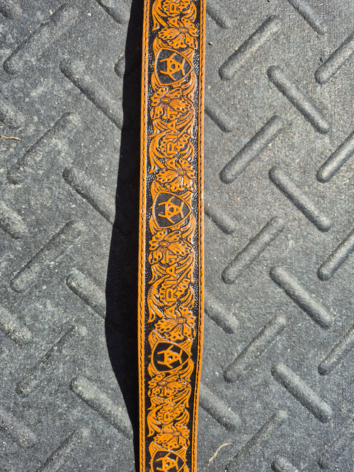 Ariat Brown Tooled Logo Belt