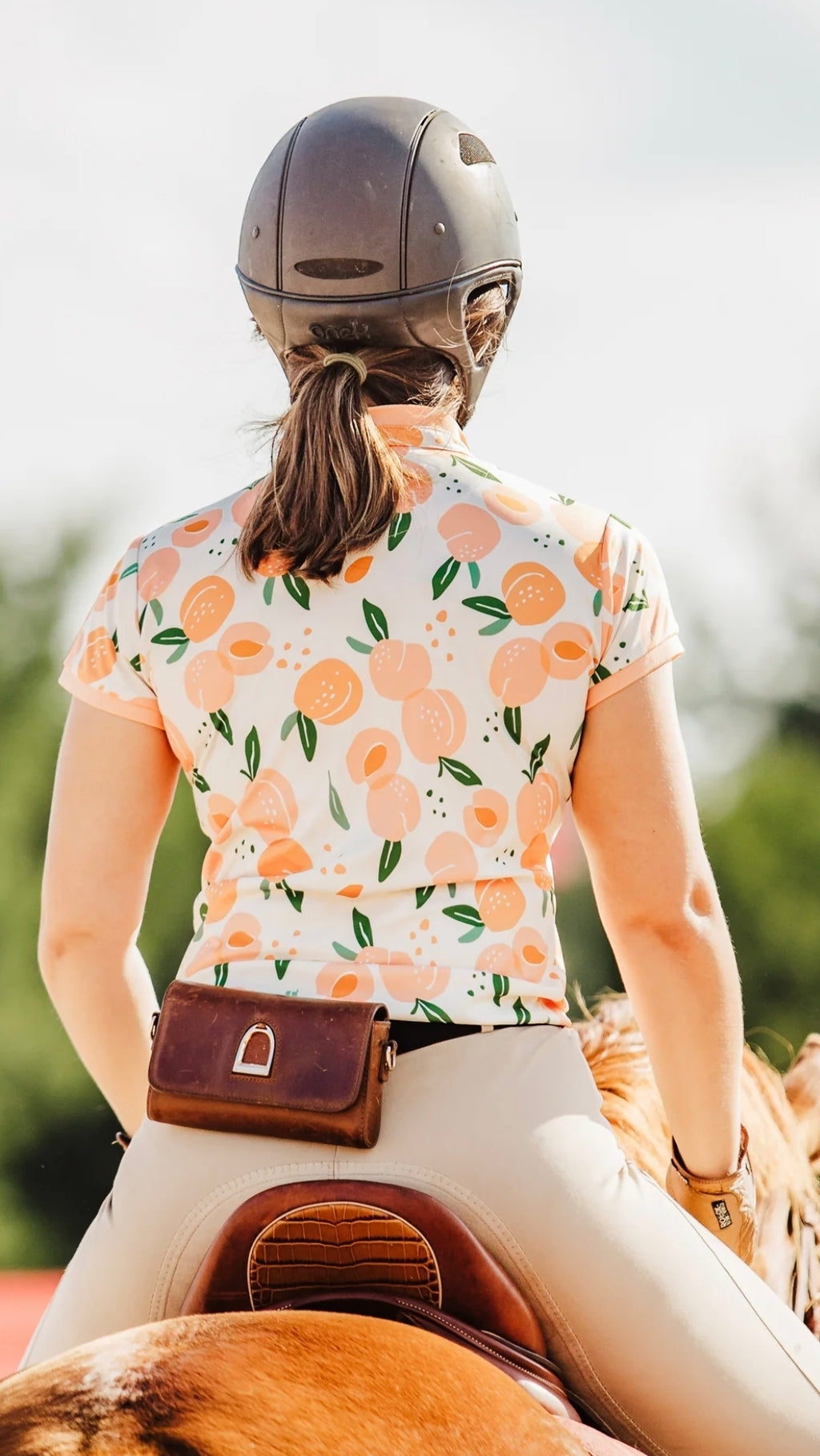 Spiced Equestrian Siren Dry-Fit Polo in Peachy (Women's)