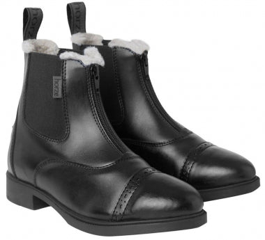 Horze Wexford Synthetic Leather Winter Fleece Lined Zip Front Paddock Boots