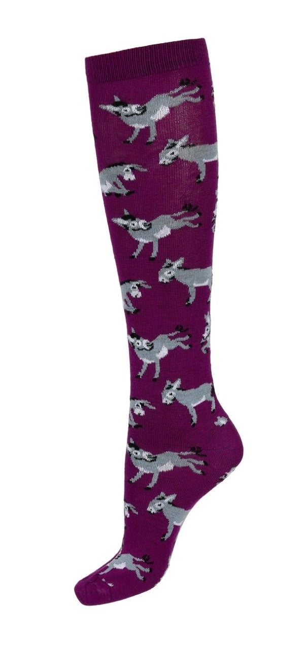 AWST Int'l Playful Donkeys Knee Socks