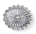 Western Trophy Concho Belt Buckle, Antiqued Silver-Finish, Scalloped