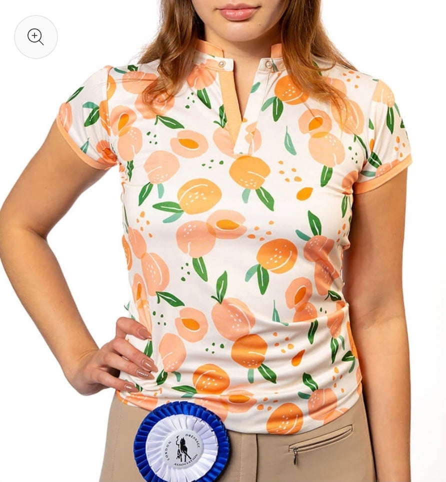 Spiced Equestrian Siren Dry-Fit Polo in Peachy (Women's)