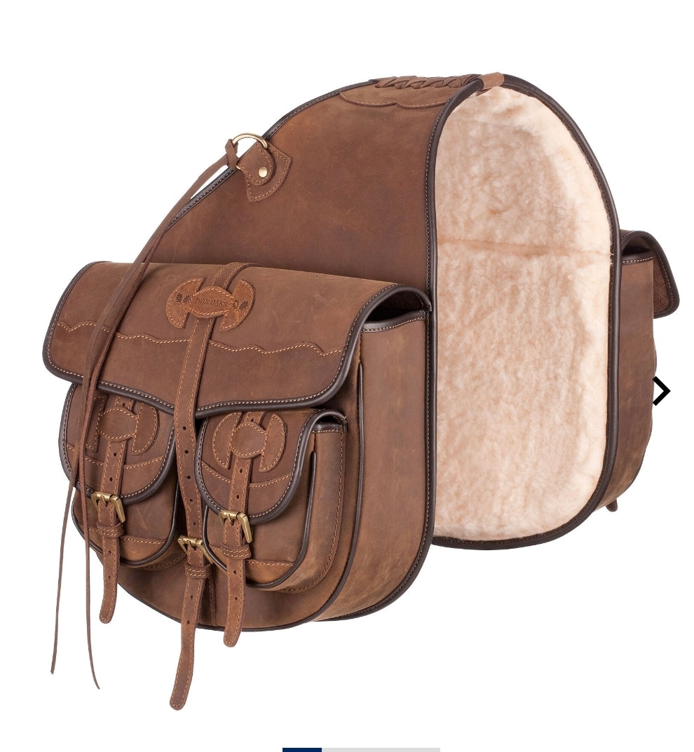 Genuine Leather Double Saddle Bag