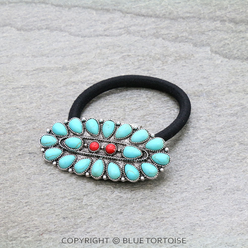 Western Turquoise Hair Tie