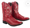 TuffRider Fire Red Floral Western Boot (Children's)