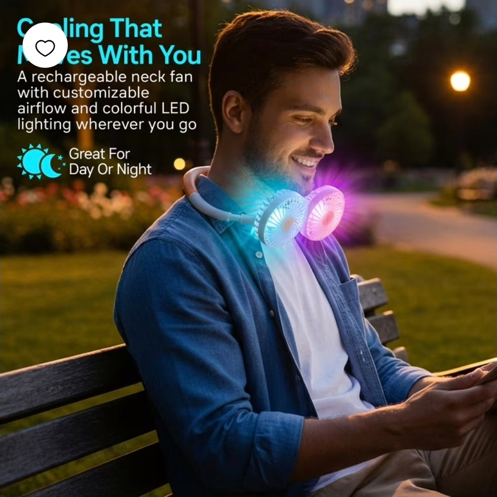 BreezeBuddy Portable Wearable Neck Fan, Hands-Free USB-C Rechargeable