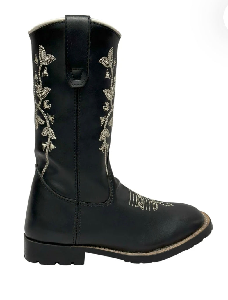 TuffRider Black Floral Western Boot (Children's)