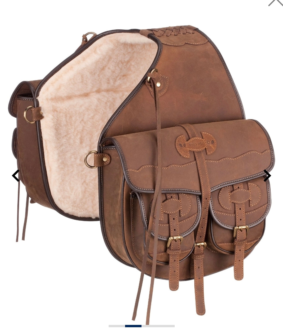 Genuine Leather Double Saddle Bag