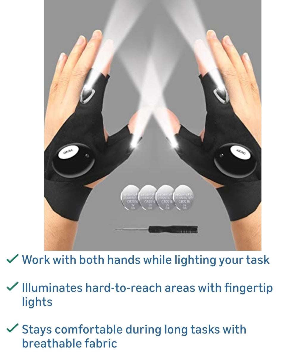 LED Flashlight Gloves (Men's)