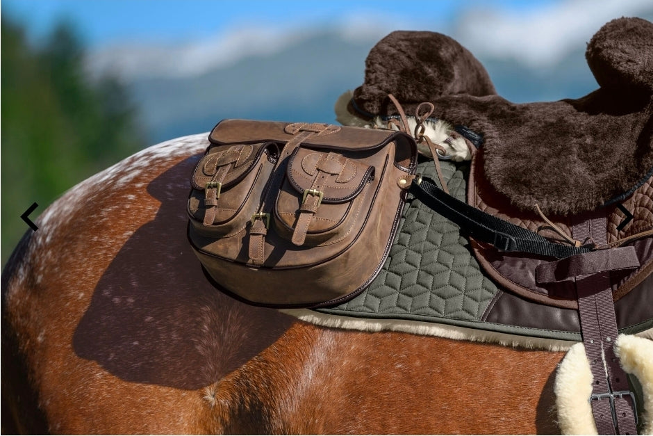 Genuine Leather Double Saddle Bag