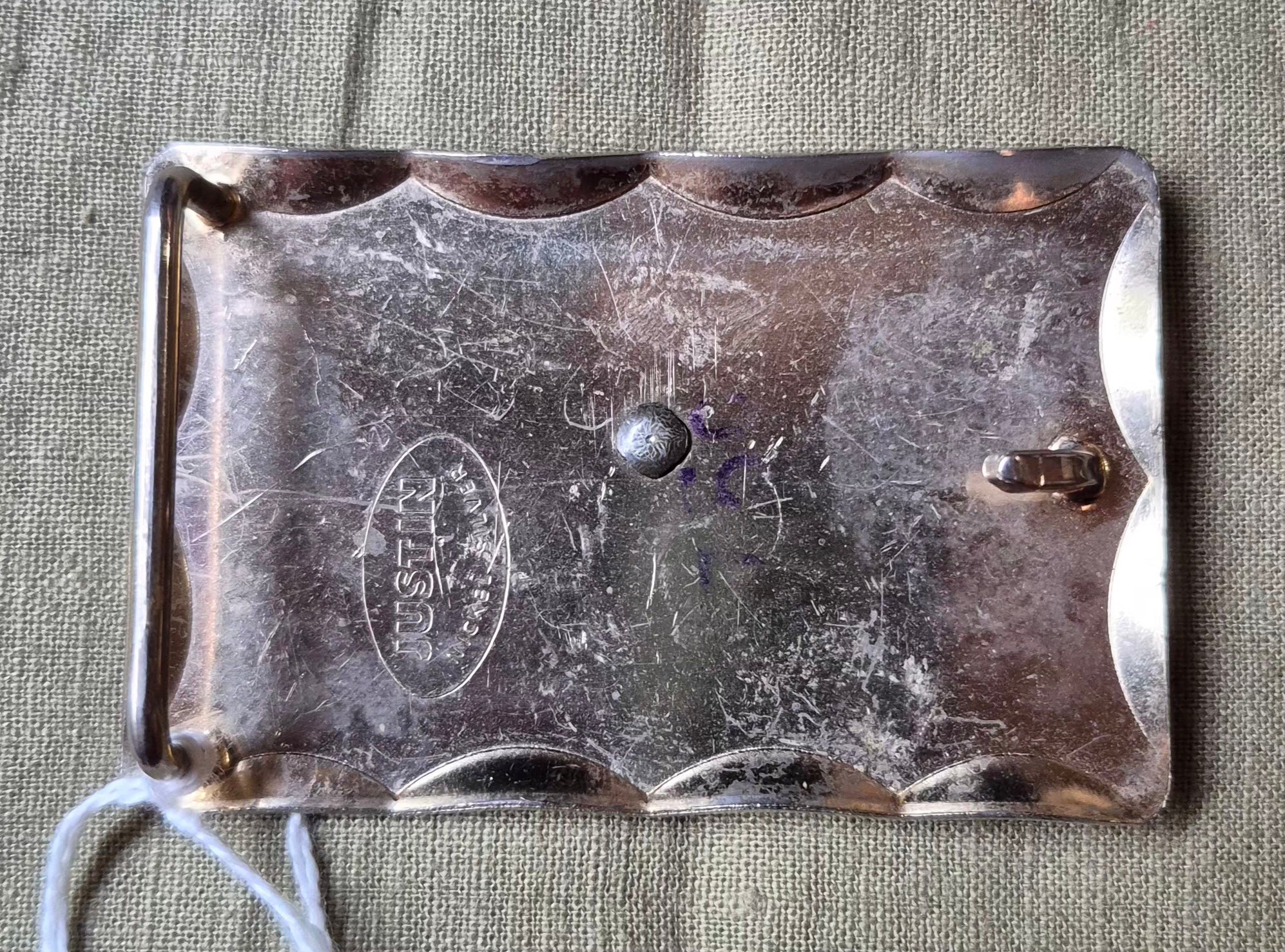 Vintage Justin Western Saddle Belt Buckle