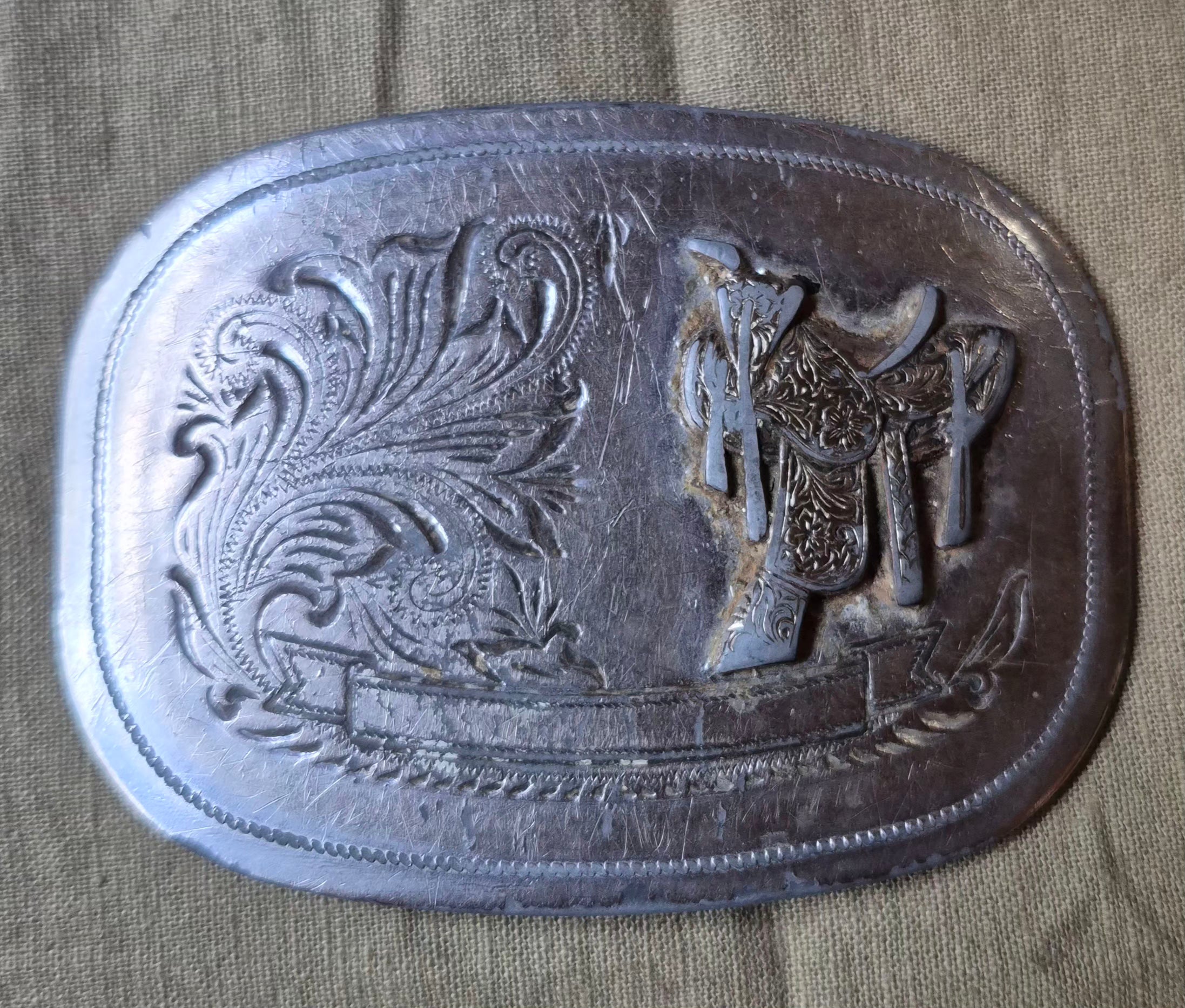 Vintage Western Saddle Belt Buckle