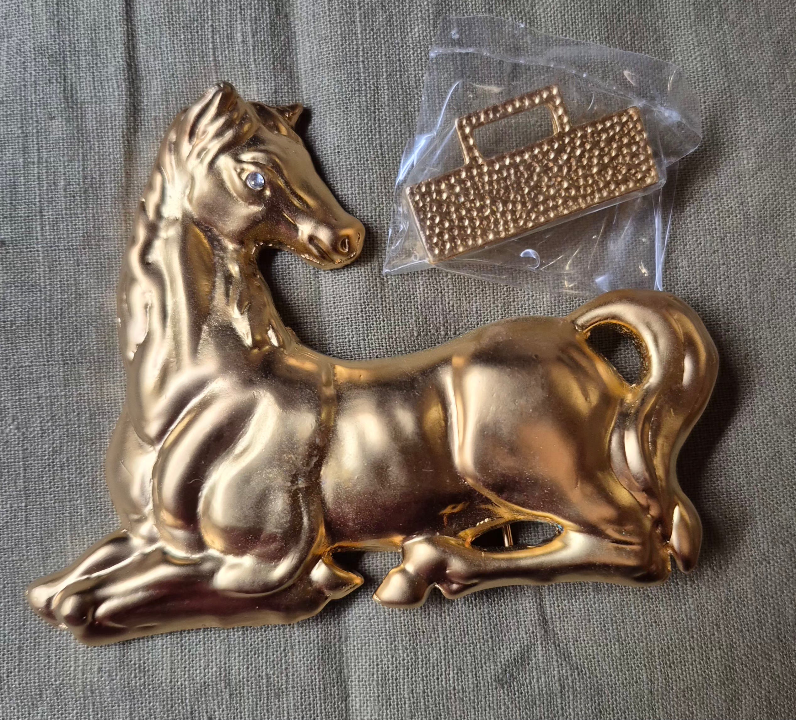Laying Horse Belt Buckle