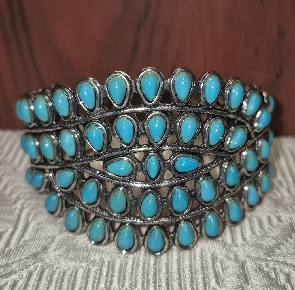 Turquoise Howlite Iron Cuff Brangle