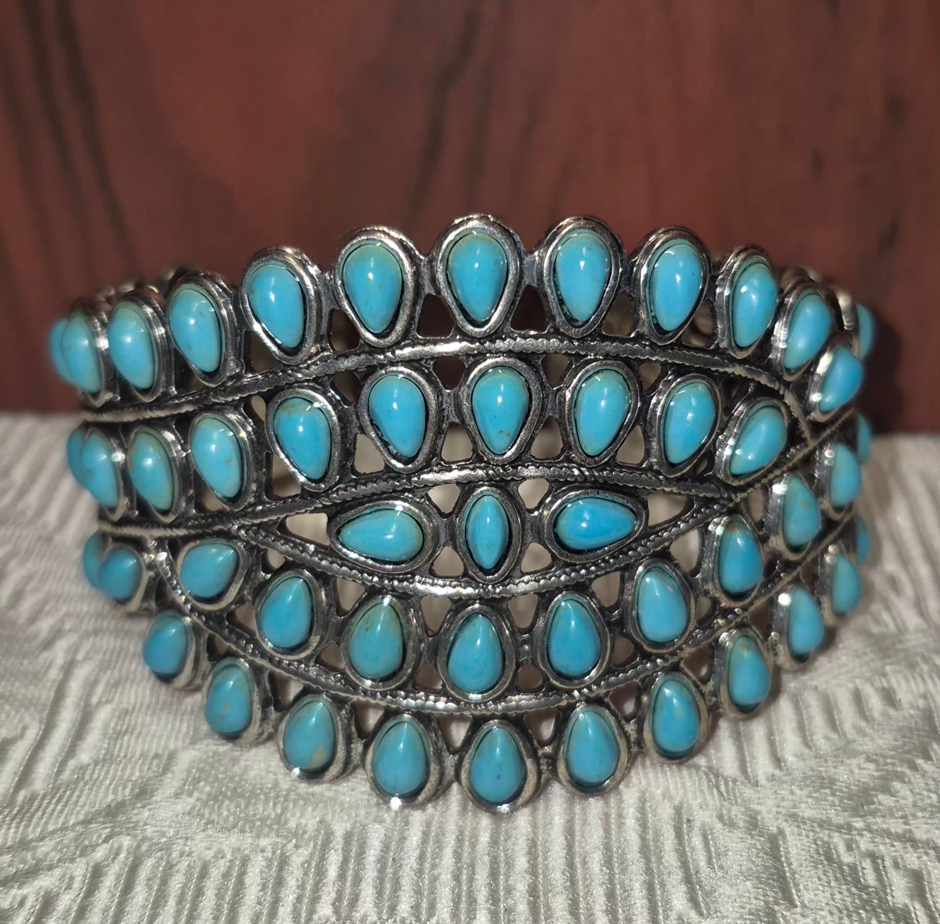 Turquoise Howlite Iron Cuff Brangle