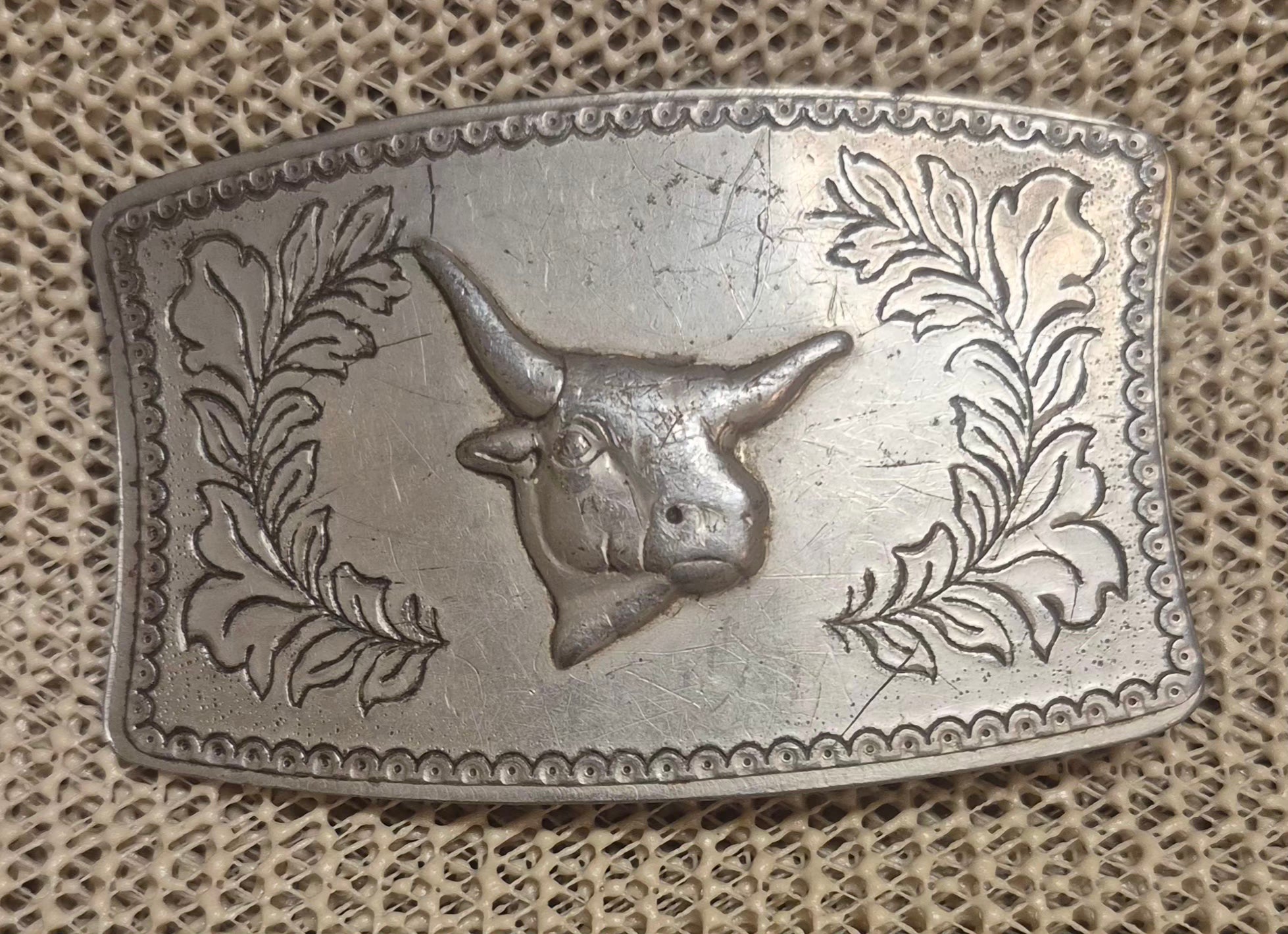 Vintage Western Style Trophy Bull Belt Buckle