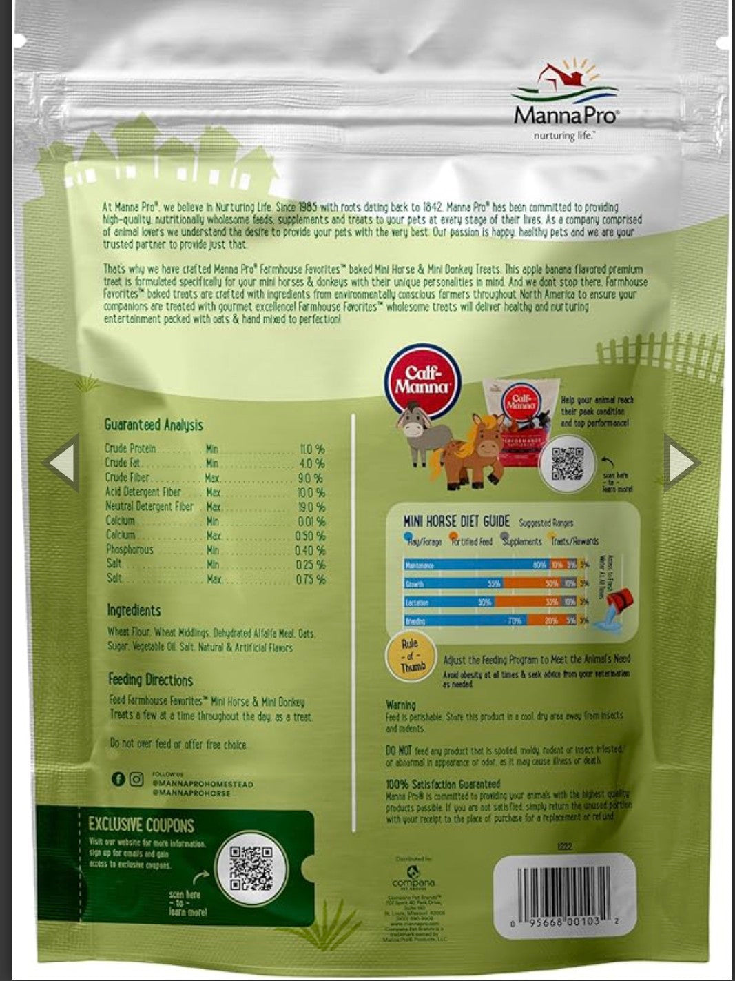 Manna Pro - Farmhouse Horse Treats - 3 lbs