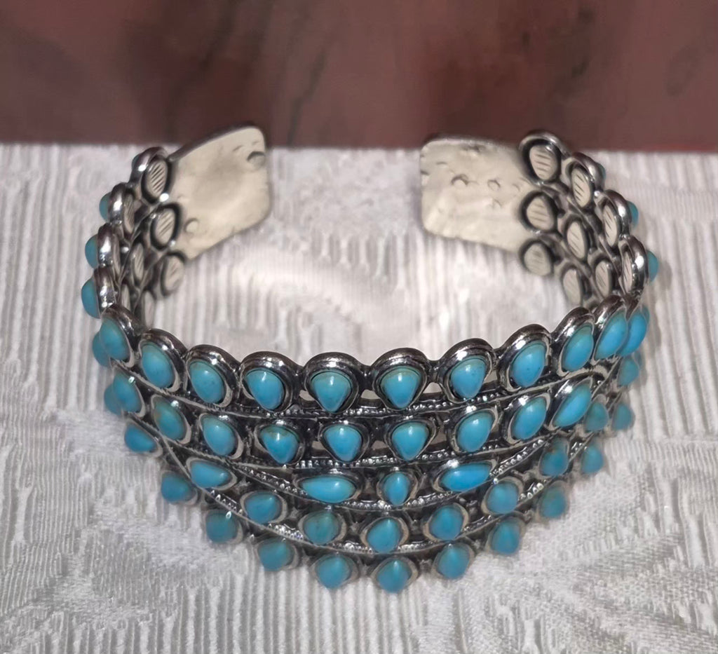 Turquoise Howlite Iron Cuff Brangle