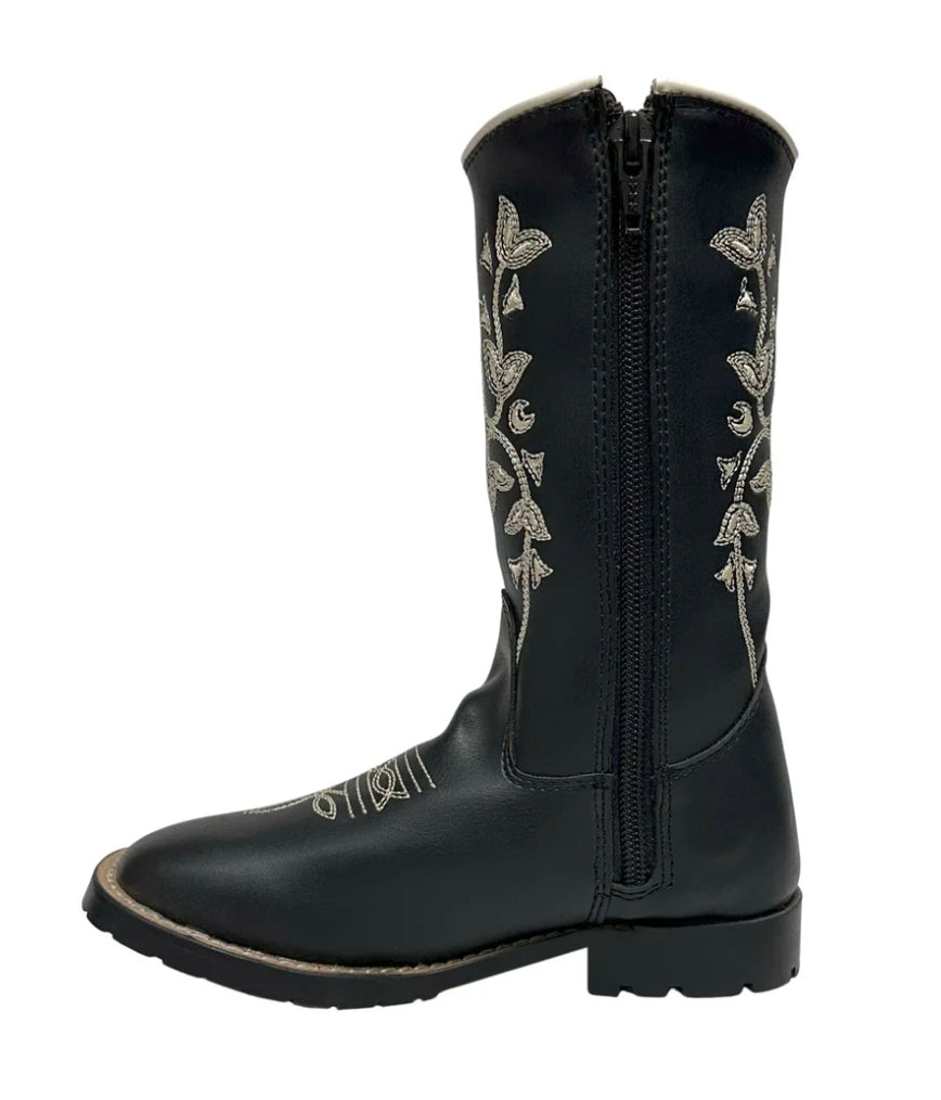 TuffRider Black Floral Western Boot (Children's)