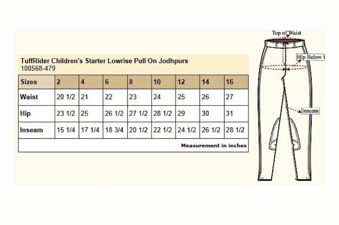 TuffRider Children's Starter Lowrise Pull-On Jods