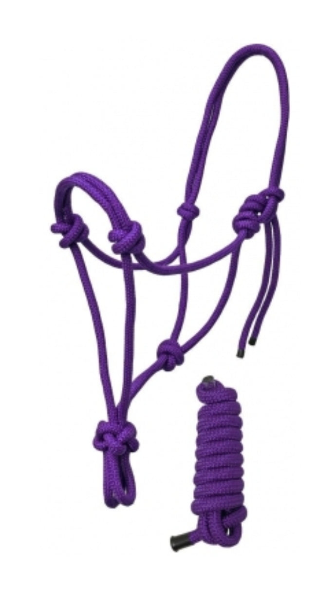 Rugged Ride Braided Rope Halter With Matching 6 ft. Lead