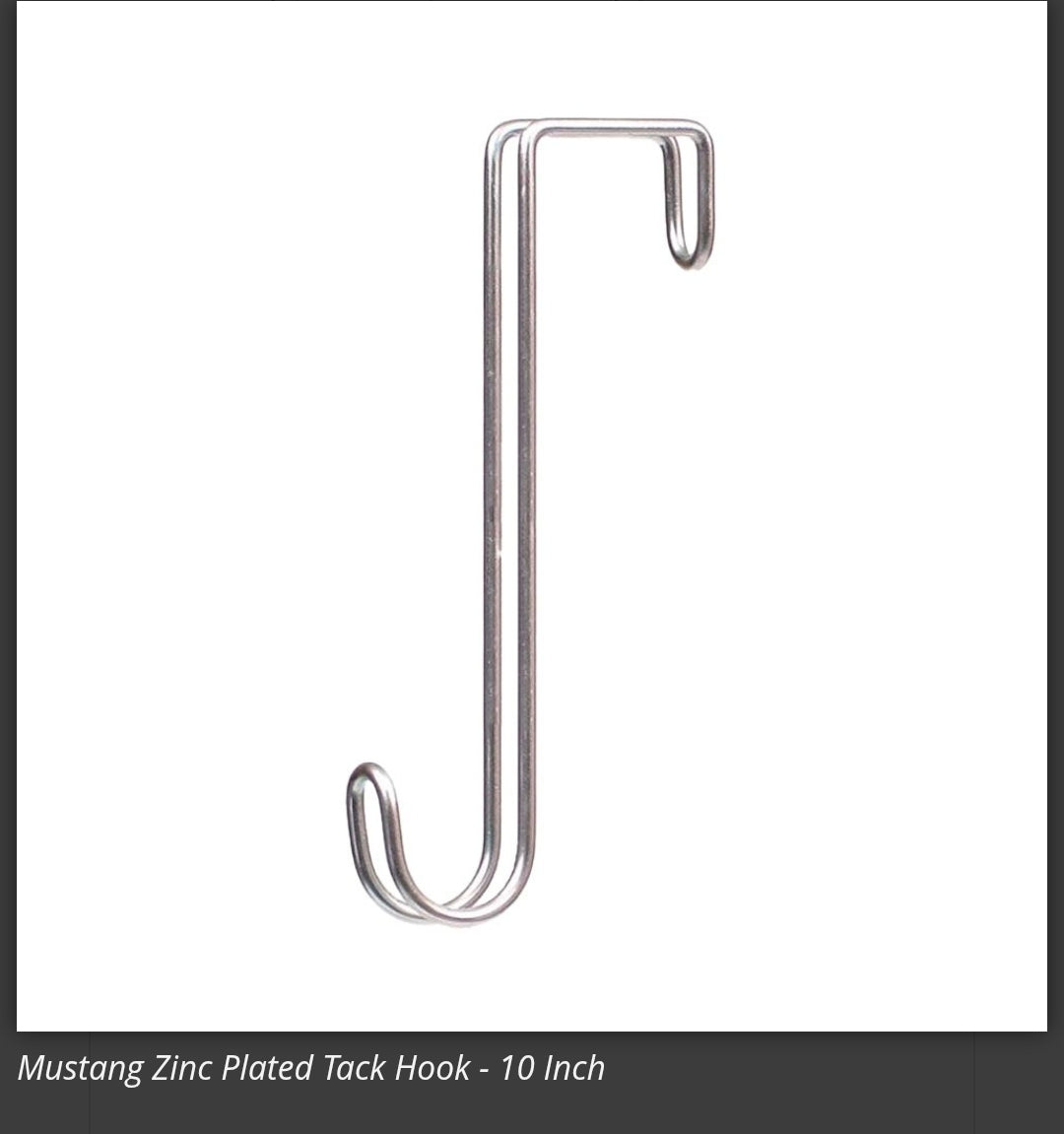 Mustang Zinc Plated Tack Hook - 10 Inch
