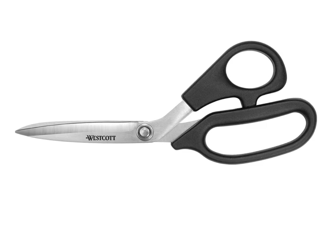 Westcott 8" All Purpose Plus Multipurpose Scissors, Stainless Steel, Bent Handle