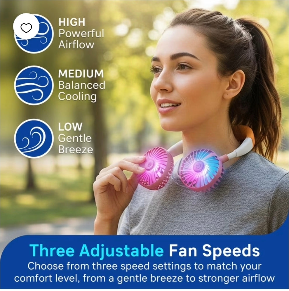 BreezeBuddy Portable Wearable Neck Fan, Hands-Free USB-C Rechargeable