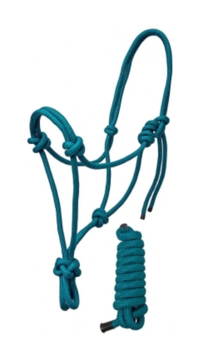 Rugged Ride Braided Rope Halter With Matching 6 ft. Lead